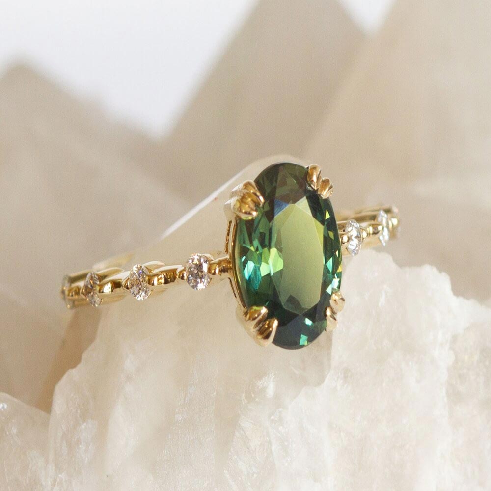 Australian parti sapphire and diamond ring
