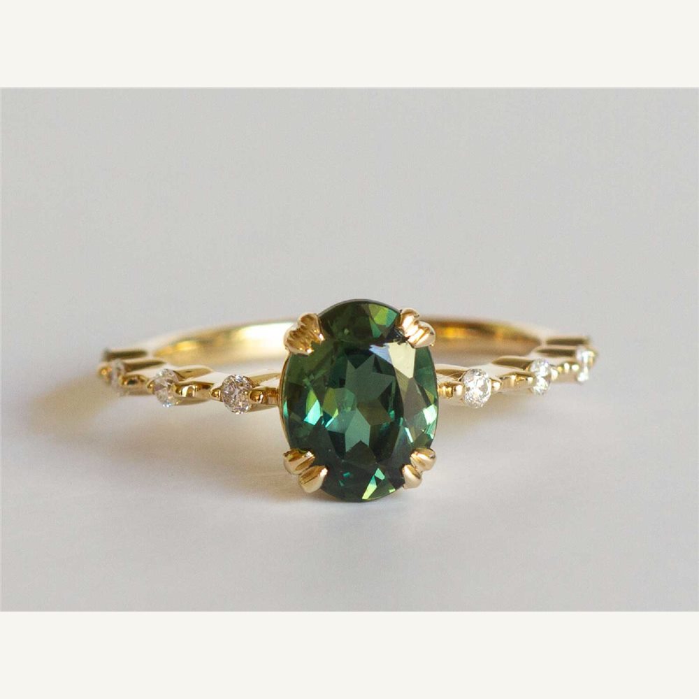 Juliette Australian parti sapphire and diamond engagement ring