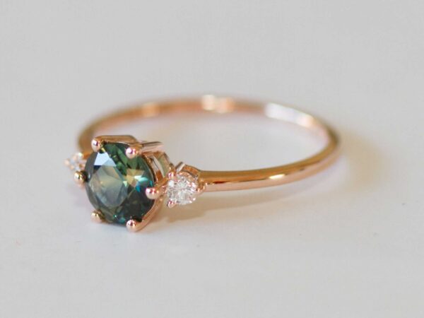 3 stones green ring | custom made gemstone ring | divine elements