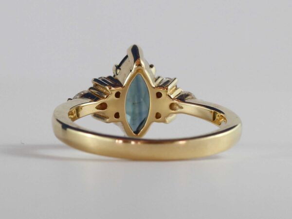 marquise cut blue sapphire ring | custom made gemstone ring | divine elements