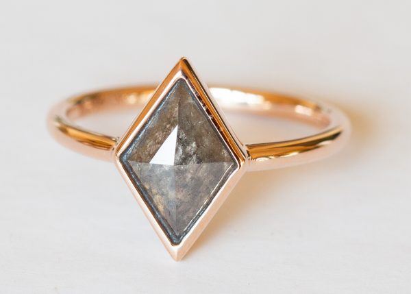 Kite salt and pepper diamond ring