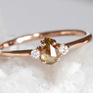 Pear Fancy Brown Red Diamond Engagement Ring | Divine Elements