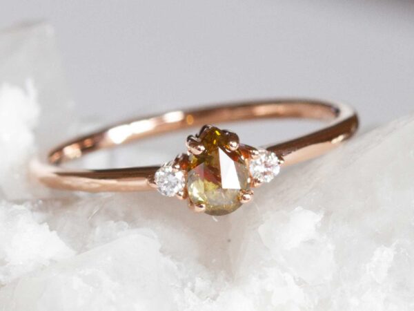 Pear Fancy Brown Red Diamond Engagement Ring | Divine Elements