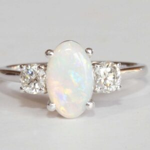 Olympia White Opal Engagement Ring