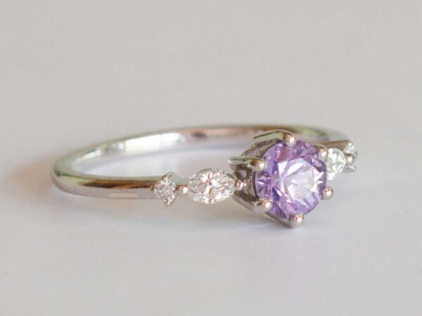 lavender sapphire ring | custom made gemstone ring | divine elements