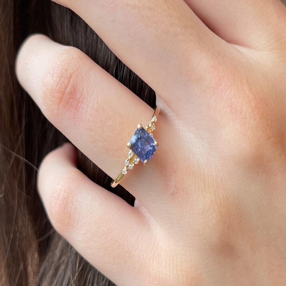 Emilia Purple Sapphire Ring Hand